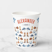 Moderne rustieke rode cowboy Western texas Waterve Papieren Bekers (Achterkant)