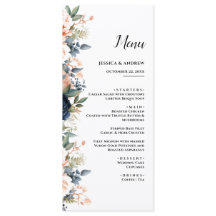 Moderne rustieke rode & marineblauwe bloemenbruilo