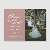 Moderne Rustieke Roze Trouwfoto Save The Date (Voorkant)