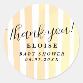 Moderne Rustieke Roze Waterkoeler strepen Ronde Sticker