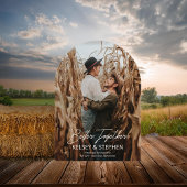 Moderne Rustieke Samen Foto Save the Date Acryl Uitnodigingen