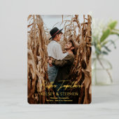 Moderne Rustieke Samen Foto Verbondenheid Folie Uitnodiging (Staand Voorkant)