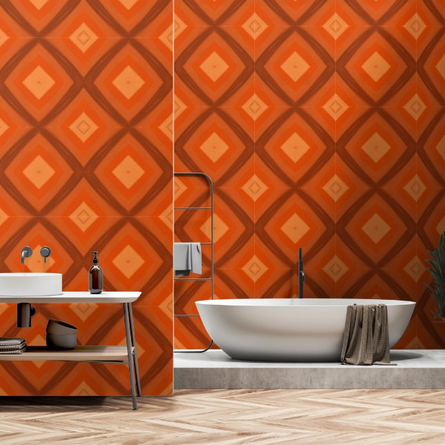 Moderne rustieke Schattigee diagonaal Behang (Badkamer)