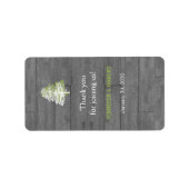 Moderne rustieke schuur hout bruiloft lippenbalsem etiket (Voorkant)