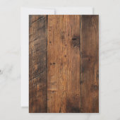 Moderne rustieke schuur houten bruiloft kaart (Achterkant)