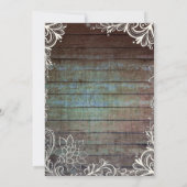 moderne rustieke schuur houten kant trouw kaart (Achterkant)