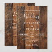 Moderne Rustieke Schuur Houten Trouw QR Code Kaart (Voorkant / Achterkant)