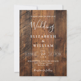 Moderne Rustieke Schuur Houten Trouw QR Code Kaart