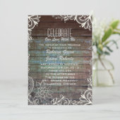 moderne rustieke schuurhouten kant trouw kaart (Staand voorkant)