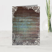 moderne rustieke schuurhouten kanten bruiloft (Voorkant)