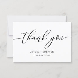 Moderne Rustieke Script Calligrafie Bedankkaart