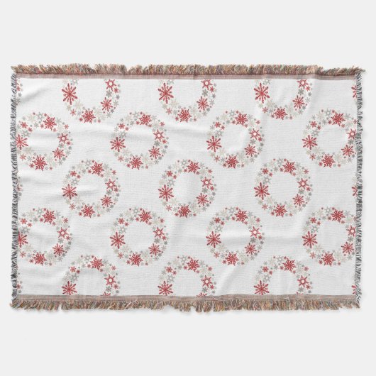 Moderne  rustieke sneeuwvlokkrans |monogram deken (Voorkant)