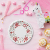 Moderne rustieke sneeuwvlokkrans |monogram papieren bordje (Feest)