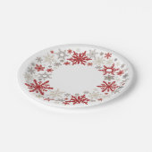 Moderne rustieke sneeuwvlokkrans |monogram papieren bordje (Gekanteld)