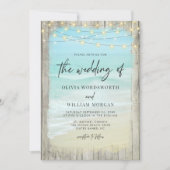 Moderne rustieke strand bestemming bruiloft kaart (Voorkant)