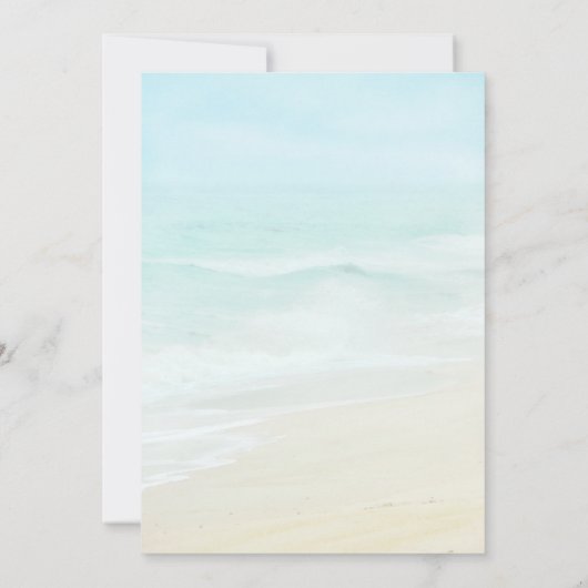 Moderne rustieke strand bestemming bruiloft kaart (Achterkant)