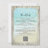 Moderne Rustieke Strand Bruiloft QR Code Alles in Kaart (Achterkant)