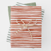 Moderne rustieke strepen inpakpapier vel (In situ)