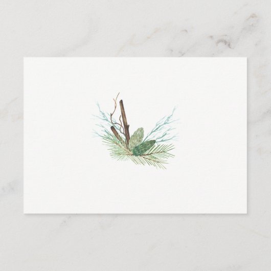 Moderne rustieke tak krans bruiloft gastgegevens informatiekaartje (Achterkant)