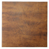 Moderne Rustieke Tan Leather Tegel Tegeltje (Voorkant)