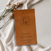 Moderne rustieke Tan Leather Texture Custom Logo Visitekaartje