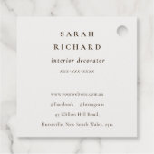 Moderne rustieke Tan Leather Texture Logo Business Bedankjes Labels (Achterkant)