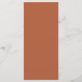 Moderne Rustieke Terracotta Calligrafie Bruiloft Menu (Achterkant)