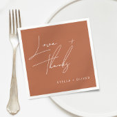 Moderne Rustieke Terracotta Script Liefde Dank Pap Servet