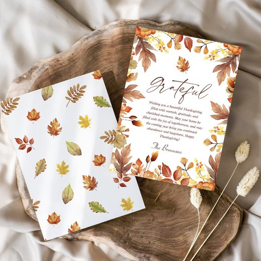 Moderne rustieke Thanksgiving Herfst Herfst Gratef Feestdagenkaart