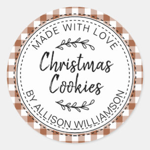 Moderne Rustieke Thuisgemaakte Kerst Koekje Terrac Ronde Sticker