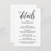 Moderne rustieke trouw Details bijgevoegde kaart v (Voorkant / Achterkant)