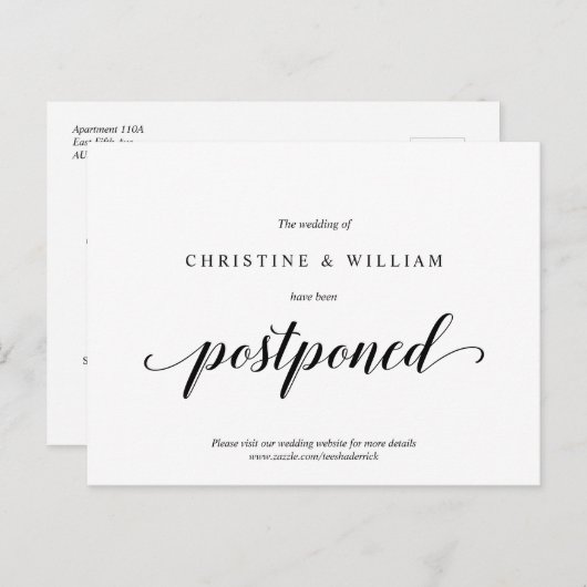 Moderne Rustieke, Trouw Uitnodiging Uitgesteld (Voorkant / Achterkant)
