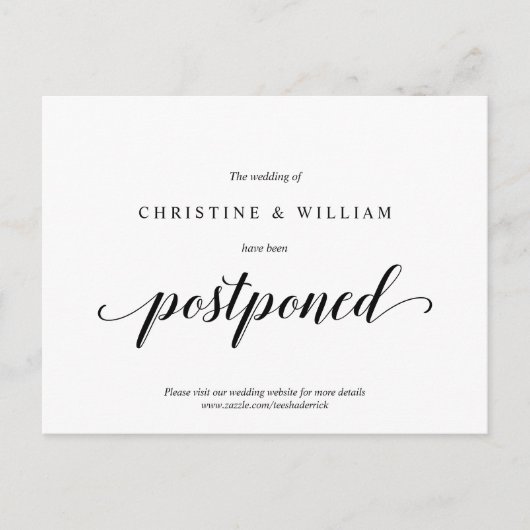 Moderne Rustieke, Trouw Uitnodiging Uitgesteld (Voorkant)