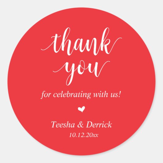 Moderne Rustieke Trouwdag Dank Geschenken  Ronde Sticker (Voorkant)