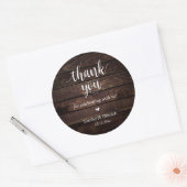 Moderne Rustieke Trouwdiner Bedankcadeaus Ronde Sticker (Envelop)