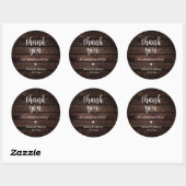Moderne Rustieke Trouwdiner Bedankcadeaus Ronde Sticker (Vel)