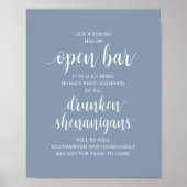 Moderne Rustieke Trouwfeest Open Bar Dronken Strek Poster (Voorkant)