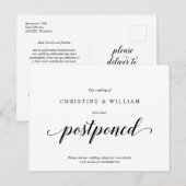 Moderne Rustieke, Trouwuitnodiging Uitgesteld Briefkaart (Voorkant / Achterkant)