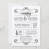 Moderne rustieke typografie bruiloft uitnodiging (Voorkant)