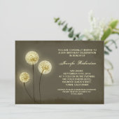 Moderne rustieke Verjaardag Paardenbloemen Uitnodi Kaart (Staand voorkant)