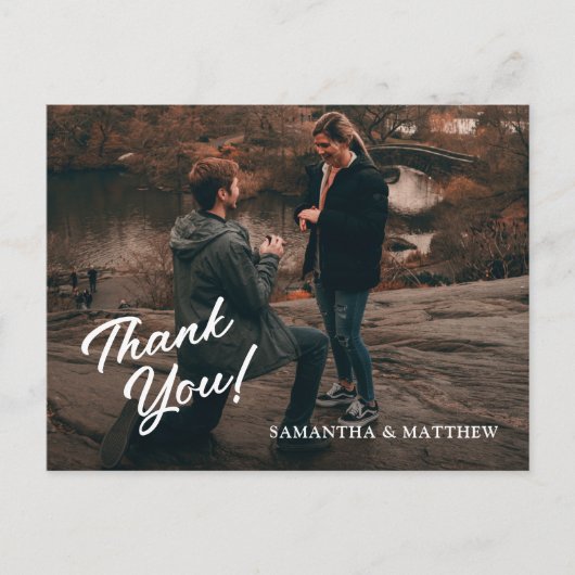 Moderne rustieke verlovingsfeest Dank u Briefkaart (Voorkant)
