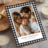 Moderne rustieke vrolijke kerstbuffel afgespeeld f feestdagenkaart