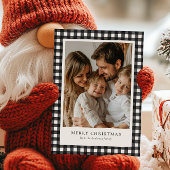 Moderne rustieke vrolijke kerstbuffel afgespeeld f feestdagenkaart