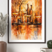 Moderne Rustieke Waterverf Bar Kunst Wand Decor Poster