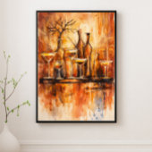 Moderne Rustieke Waterverf Bar Kunst Wand Decor Poster