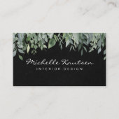 Moderne rustieke Waterverf Eucalyptus Greenery Visitekaartje (Voorkant)