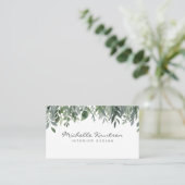 Moderne rustieke Waterverf Eucalyptus Greenery Visitekaartje (Staand voorkant)