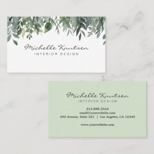 Moderne rustieke Waterverf Eucalyptus Greenery Visitekaartje