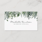 Moderne rustieke Waterverf Eucalyptus Greenery Visitekaartje (Voorkant)