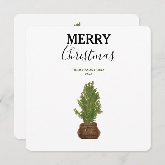 Moderne rustieke Waterverf kerstboom vakantie (Voorkant / Achterkant)